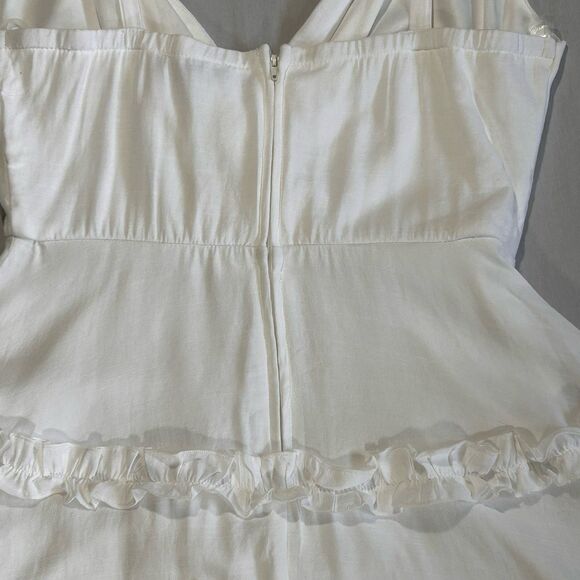 Trixxi Mini Dress Womens M Shoulder Straps White Tiered Ruffles Cottagecore - Picture 8 of 14